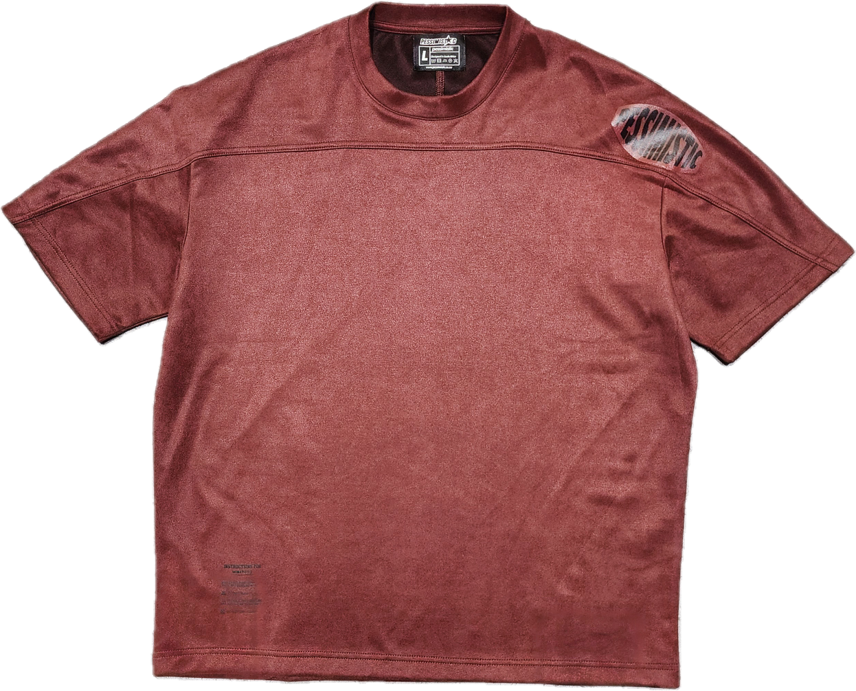 Fauex suede tee- Burgundy